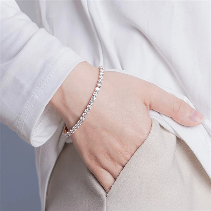 14K Gold Moissanite Diamond Tennis Bracelet