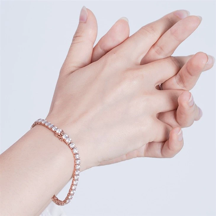 14K Gold Moissanite Diamond Tennis Bracelet