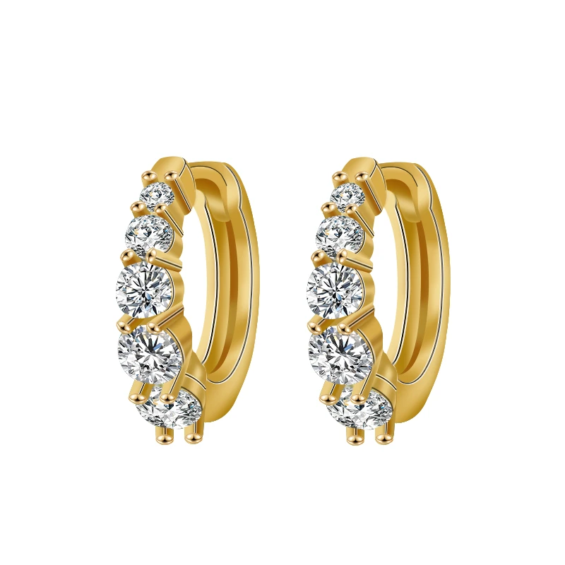 14K Gold Moissanite Hoop Earring