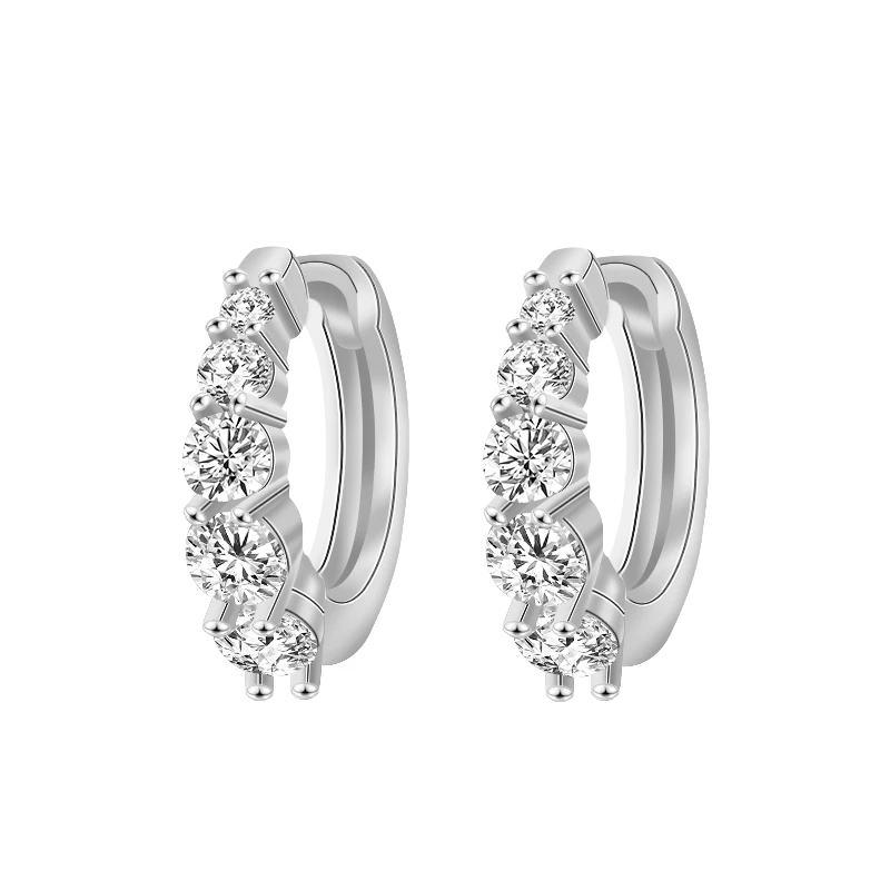 14K Gold Moissanite Hoop Earring