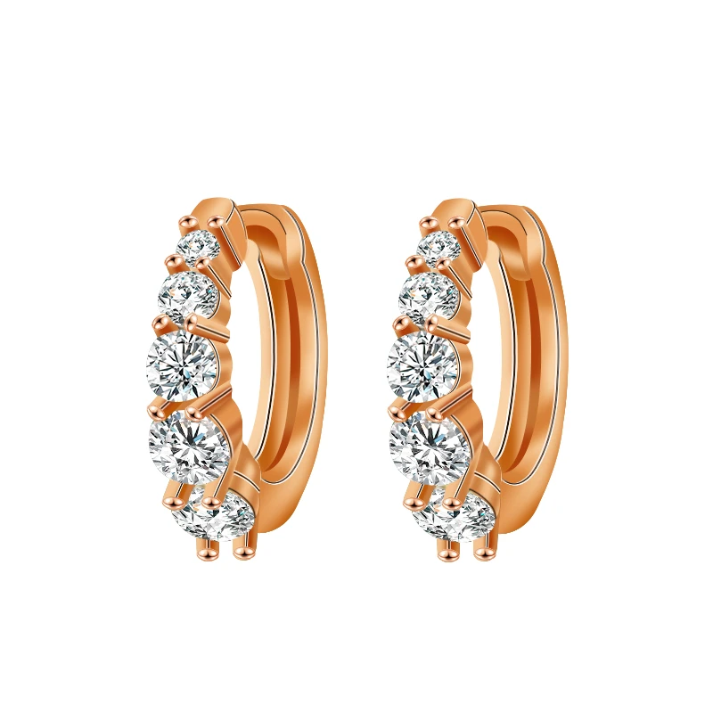 14K Gold Moissanite Hoop Earring
