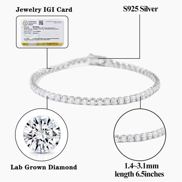 Diamond Tennis Bracelet Lab Grown