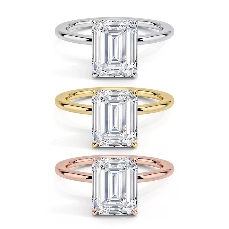 Emerald Cut Moissanite Ring
