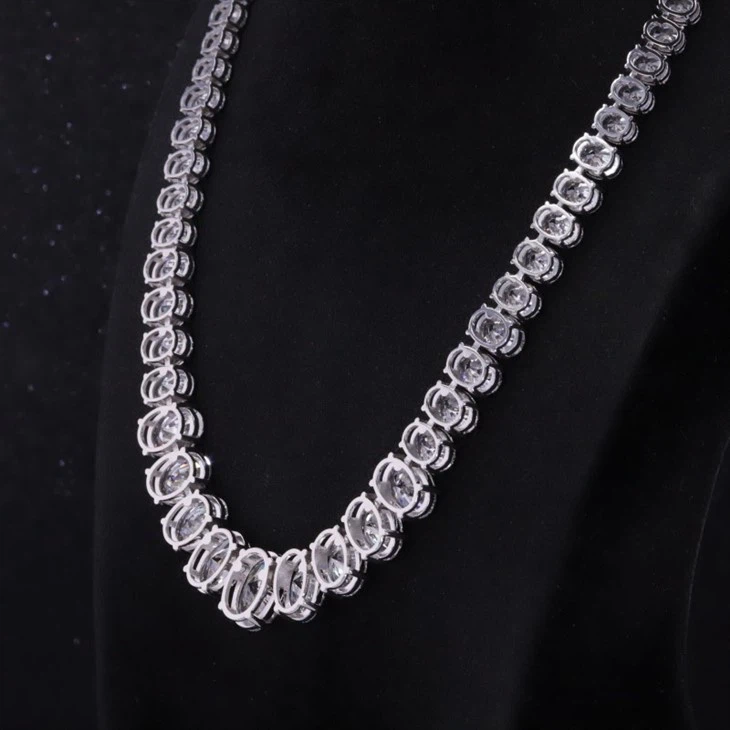 Gold Moissanite Diamond Tennis Necklace