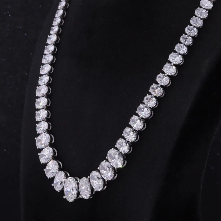 Gold Moissanite Diamond Tennis Necklace