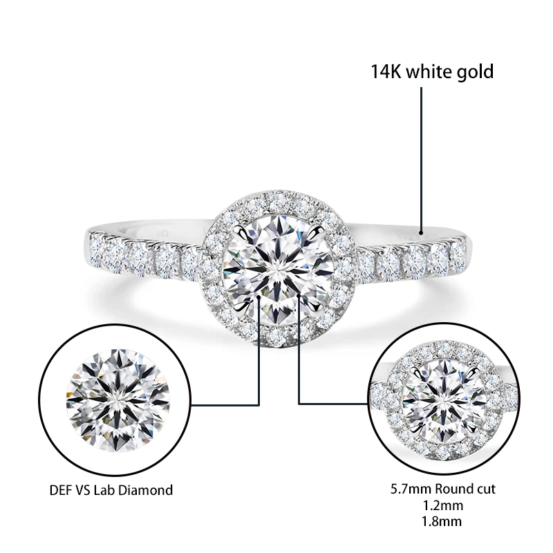 Hidden Halo Lab Diamond Engagement Ring high quality