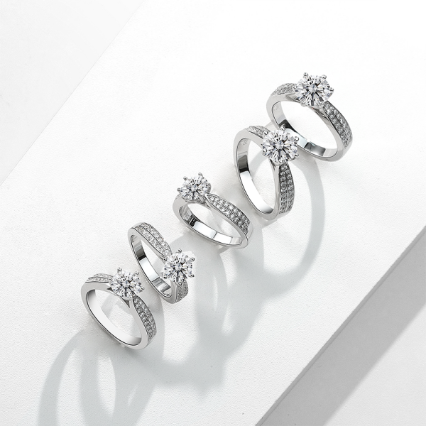 Jewelry Women Diamond 925 Silver Moissanite Rings