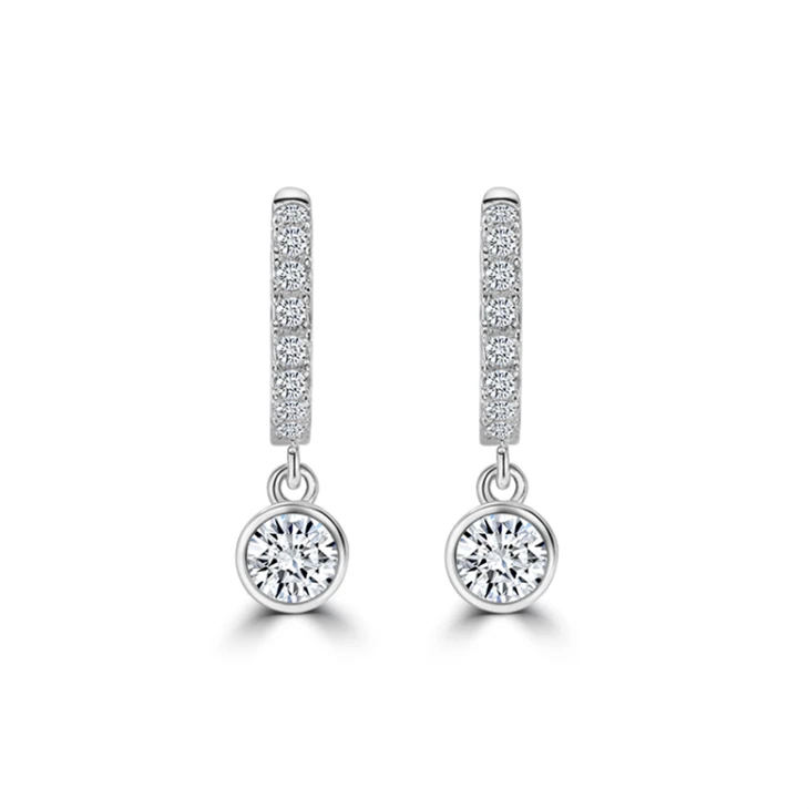 Lab Diamond Drop Gold Earrings