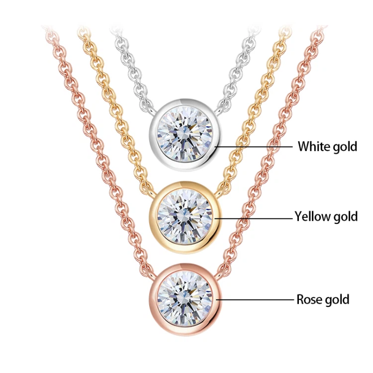Lab Diamond Gold Necklace