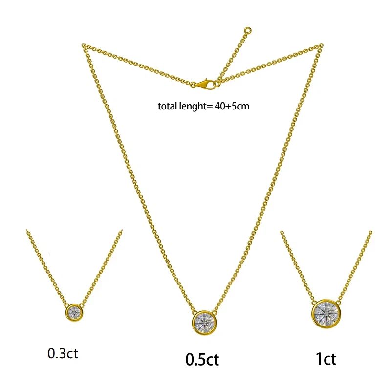Lab Diamond Gold Necklace