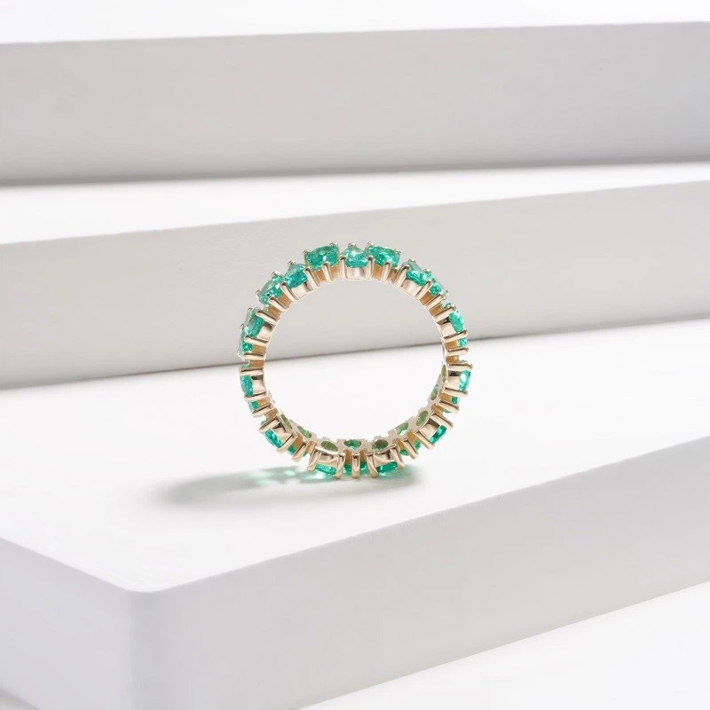 Lab Grown Columbian Emerald Ring