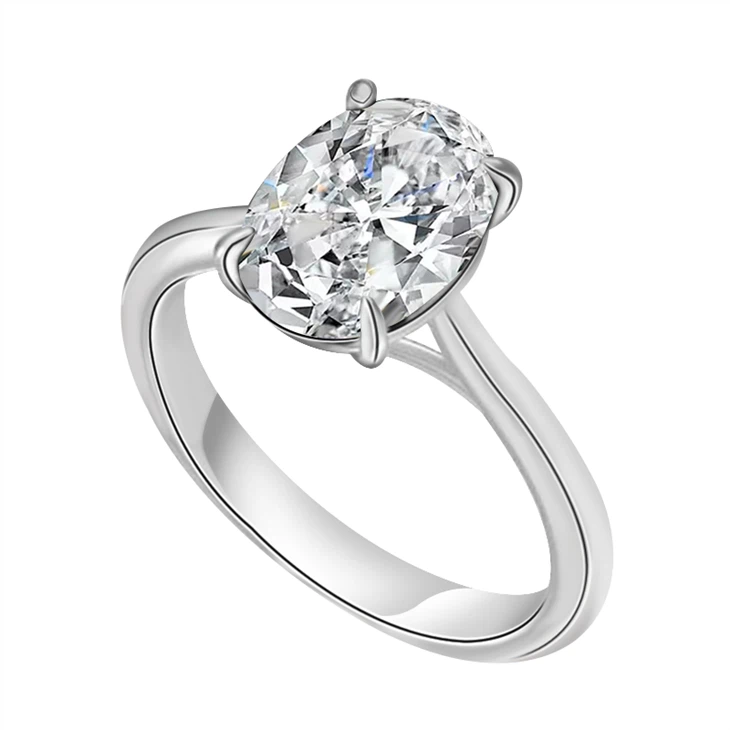 Lab Grown Oval Diamond Engagement Gold Rings