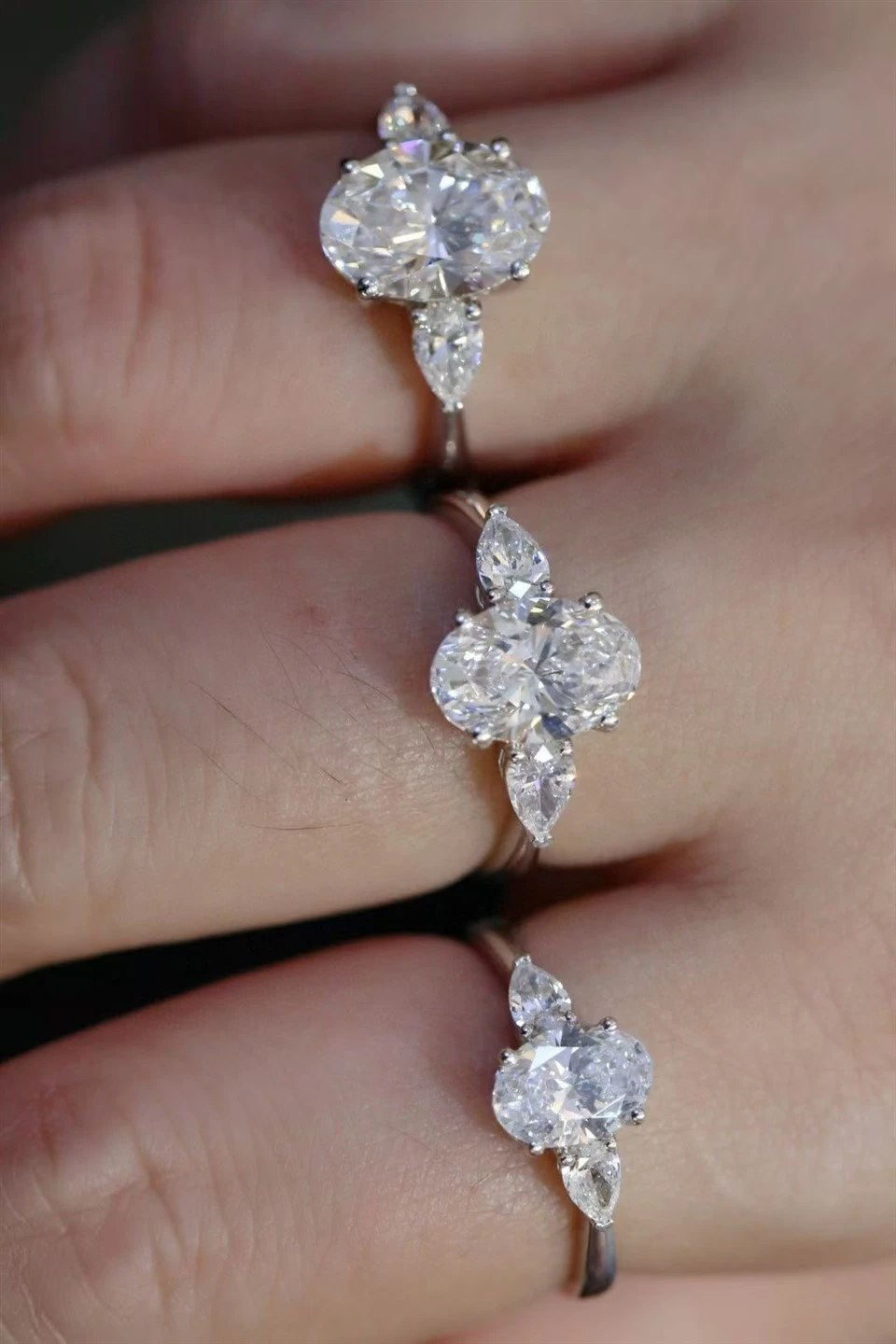 Lab Created Oval Diamond Engagement Ring