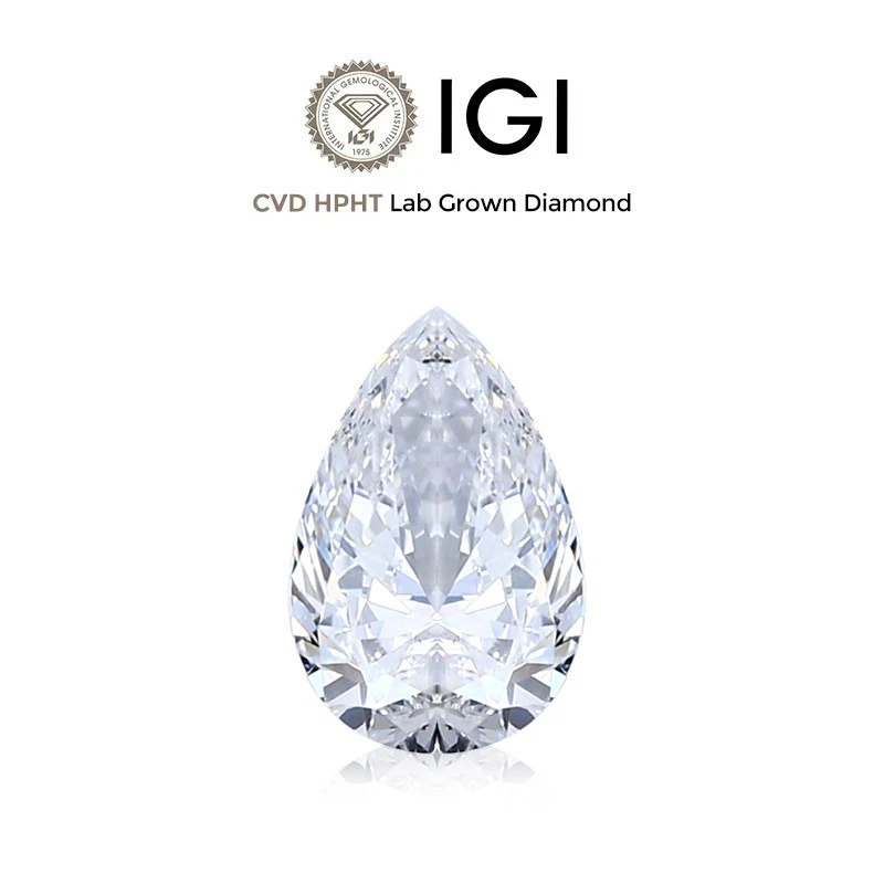 Lab Grown Pear Diamond With IGI Certificate