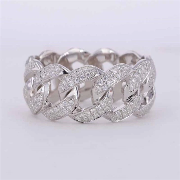 Moissanite Cuban Ring