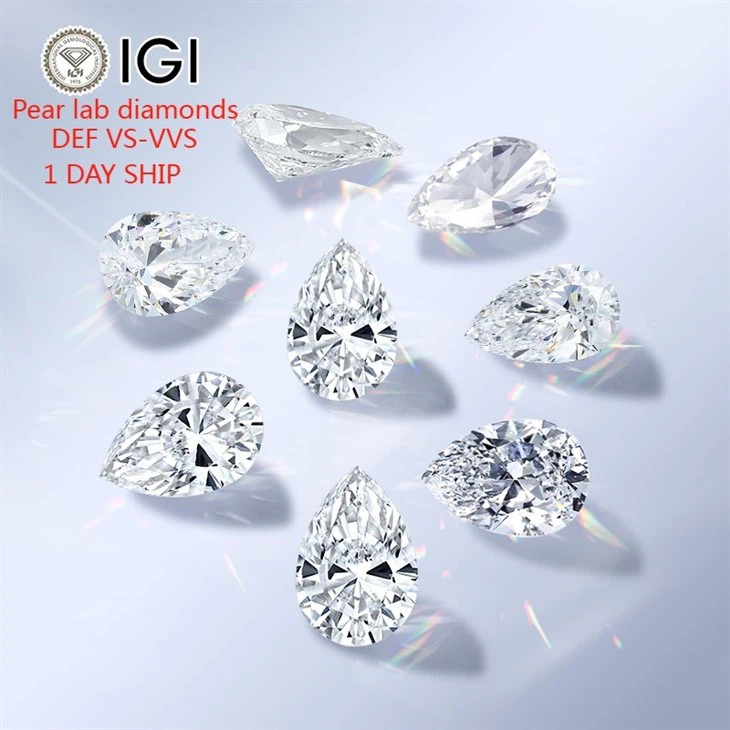Pear Shaped Lab Grown Diamond With IGI Certificate