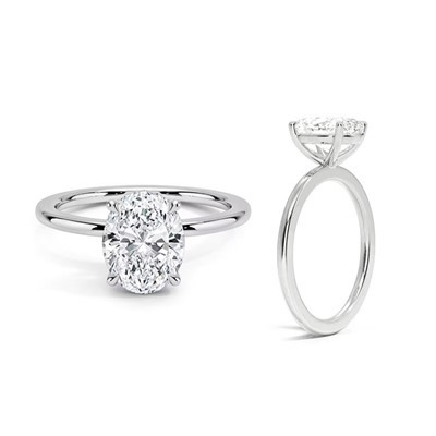 925 Silver Moissanite Oval Ring