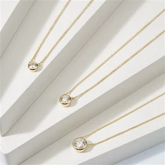 Lab Diamond Gold Necklace Pendant
