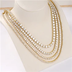 Lab Grown Diamond Gold Tennis Chain