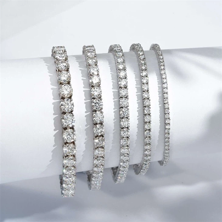 Tennis Necklace 925 Sterling Silver Moissanite