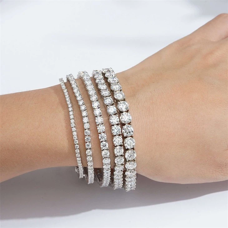 Tennis Necklace 925 Sterling Silver Moissanite