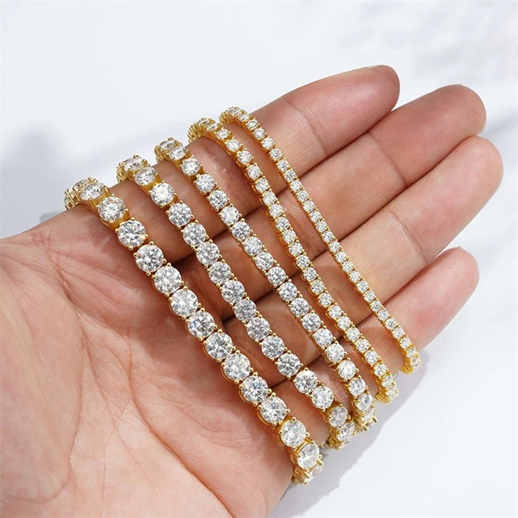 Tennis Necklace 925 Sterling Silver Moissanite