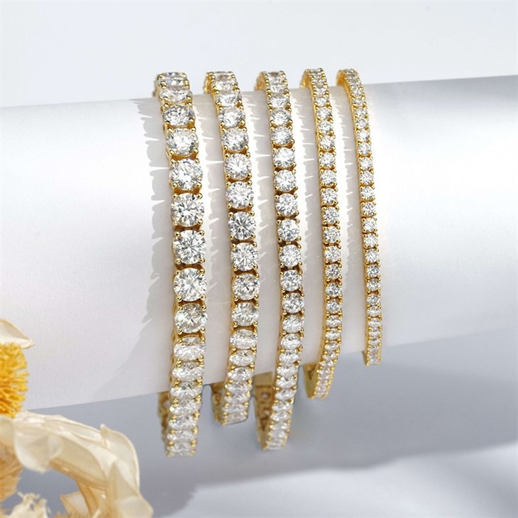 Tennis Necklace 925 Sterling Silver Moissanite